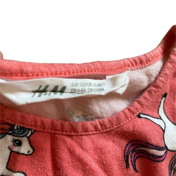 H&M Kids Girls Sleeveless Unicorn Playground Dress-multicolor-Size 6X/7-GUC - Picture 4 of 6